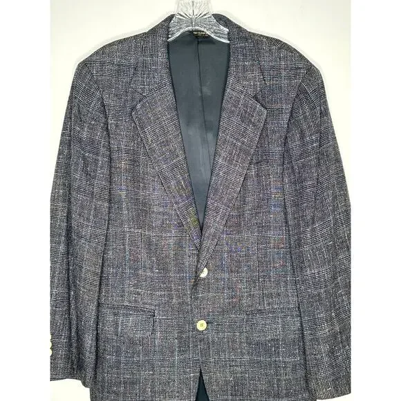 Vintage Barrister for Wallachs Pure Silk Tweed Blazer Made in USA large